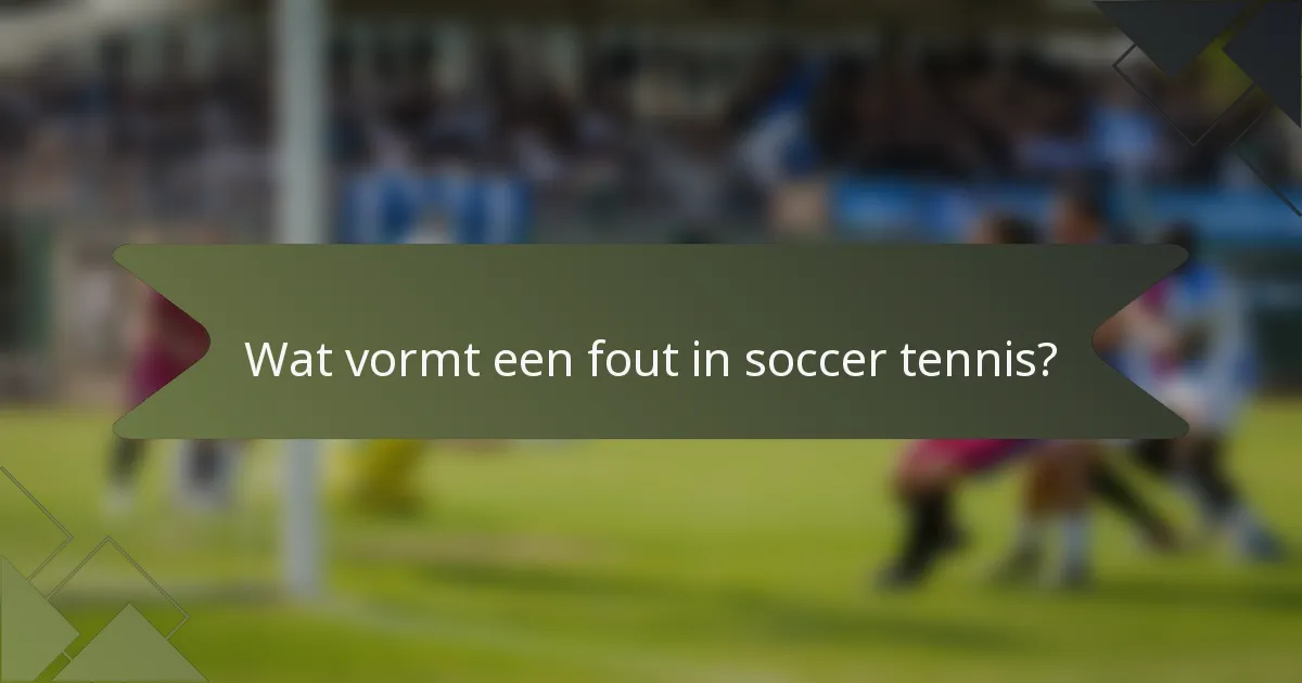 Wat vormt een fout in soccer tennis?