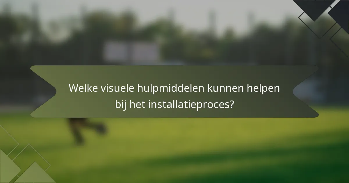 Welke visuele hulpmiddelen kunnen helpen bij het installatieproces?